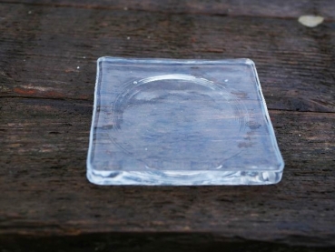 Quadratischer Glas-Kerzenteller